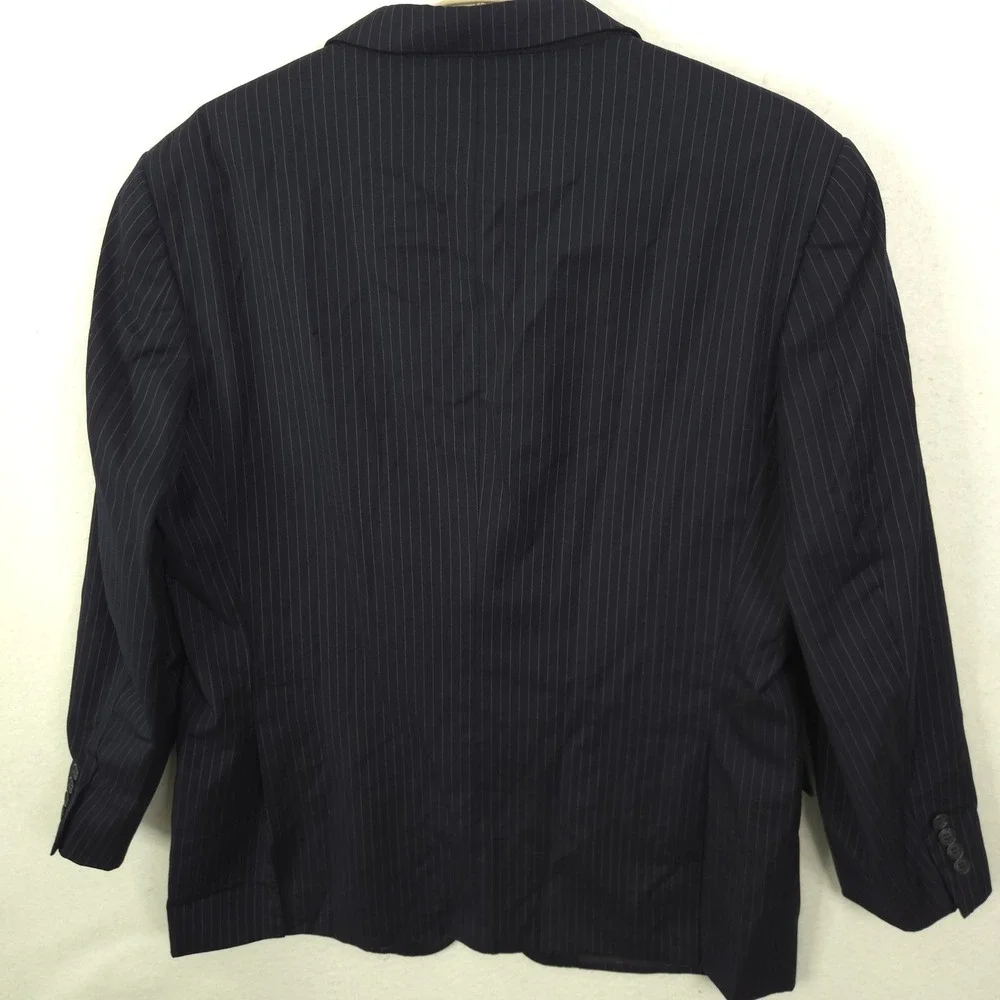 Loro Piana Pinstripe Blazer Men 46R Navy Blue Wool Super 120s Union Made USA